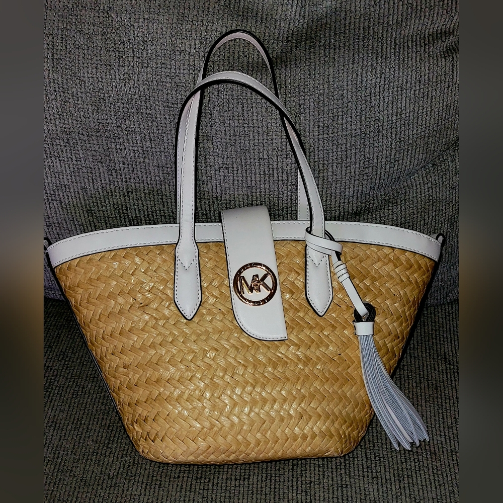 Michael Kors Malibu Small Straw Tote Bag